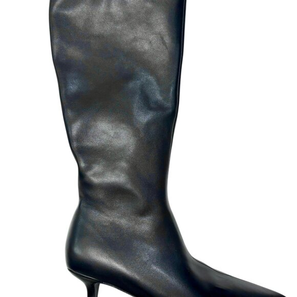 AZALEA WANG MOSHE BLACK KITTEN HEEL BOOT - Picture 3 of 7